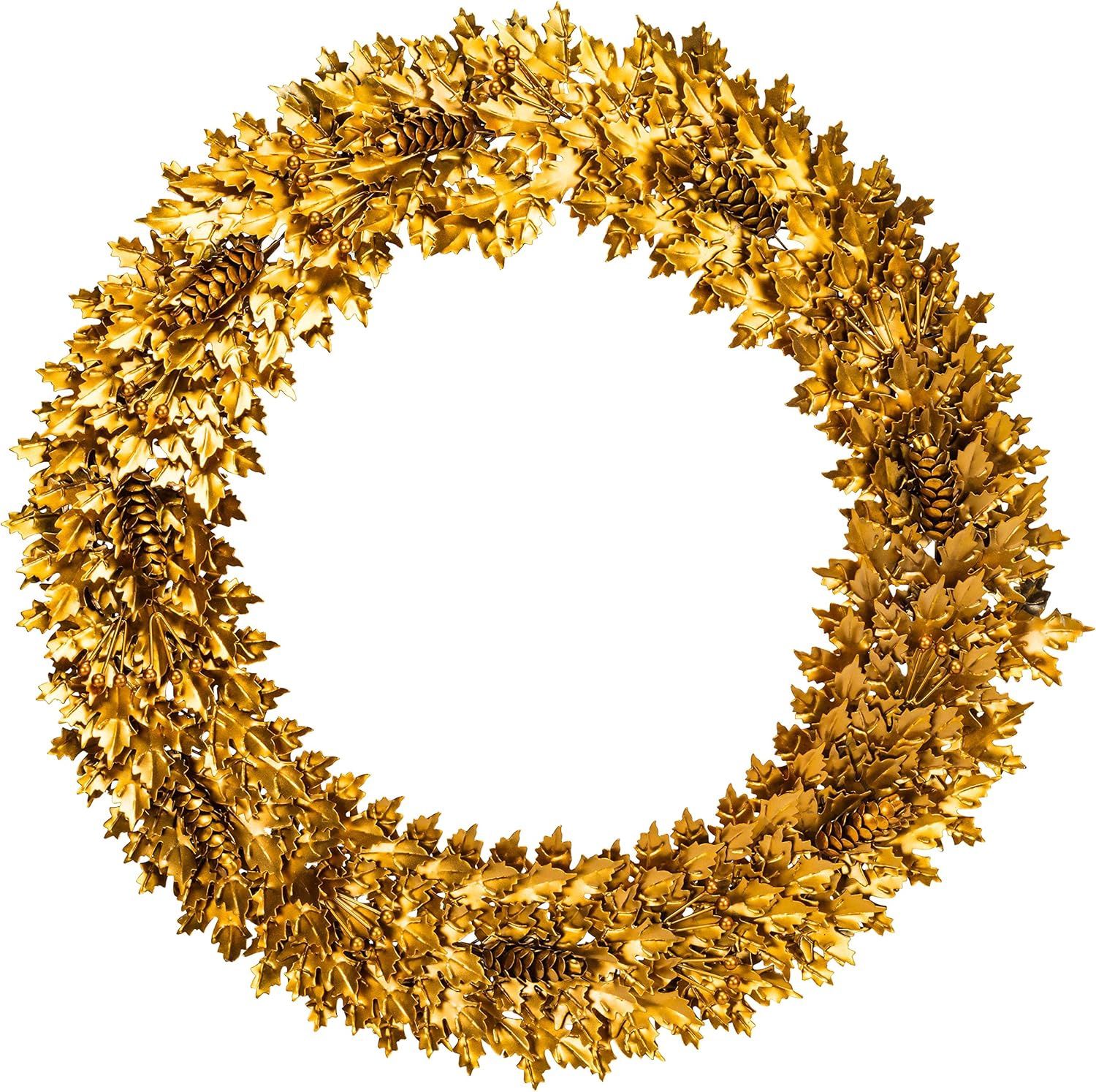 Metal/Copper Leaf Pinecone  Wreath Large