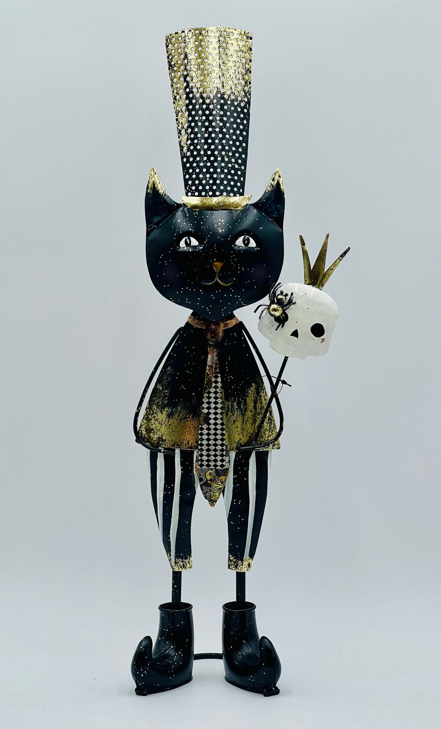 Iron Halloween Cat Decor