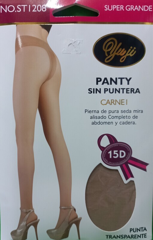 Panty sin puntera color Carne, Beis, Bronce, Negro 15D