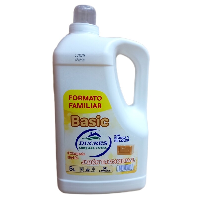 Detergente Líquido Ducres - Jabón Natural - 5l.
