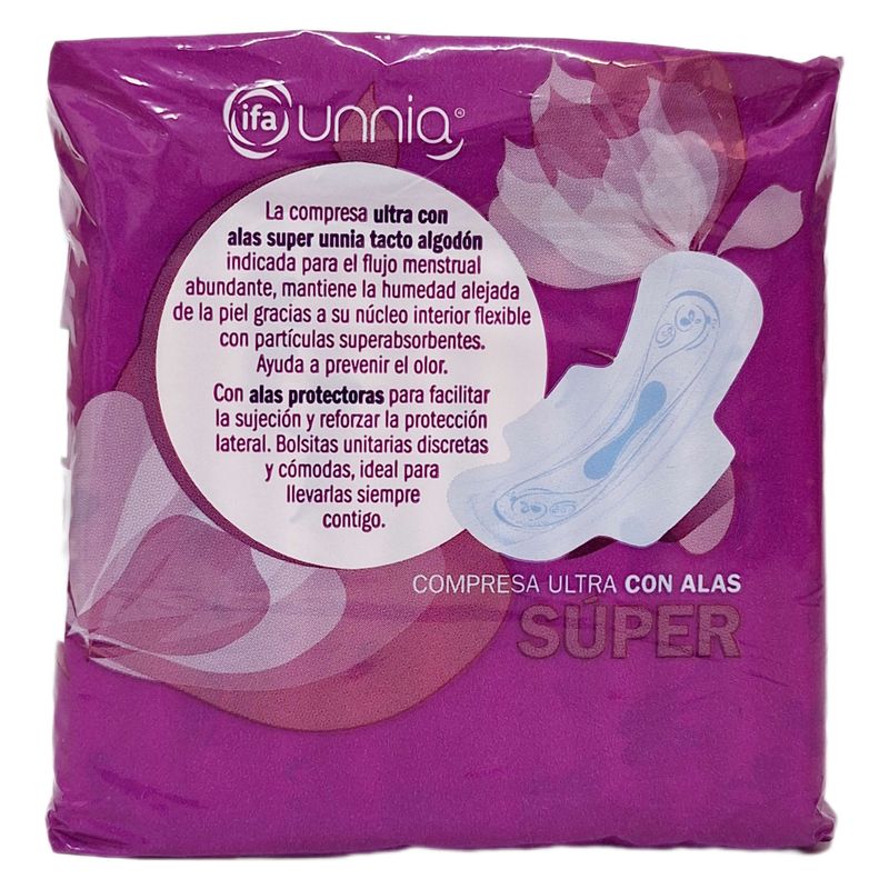Compresa ifa UNNIA Ultra con Alas SUPER 12 unid. - Tacto Algodón