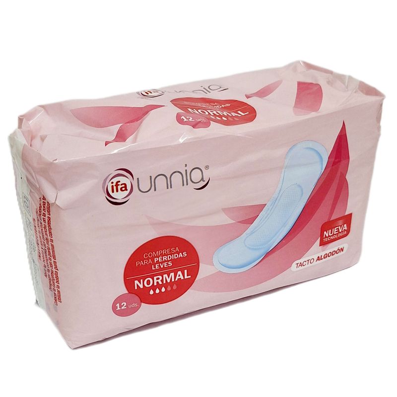 Compresa ifa UNNIA Para PÉRDIDAS LEVES NORMAL 12 unid. - Tacto Algodón