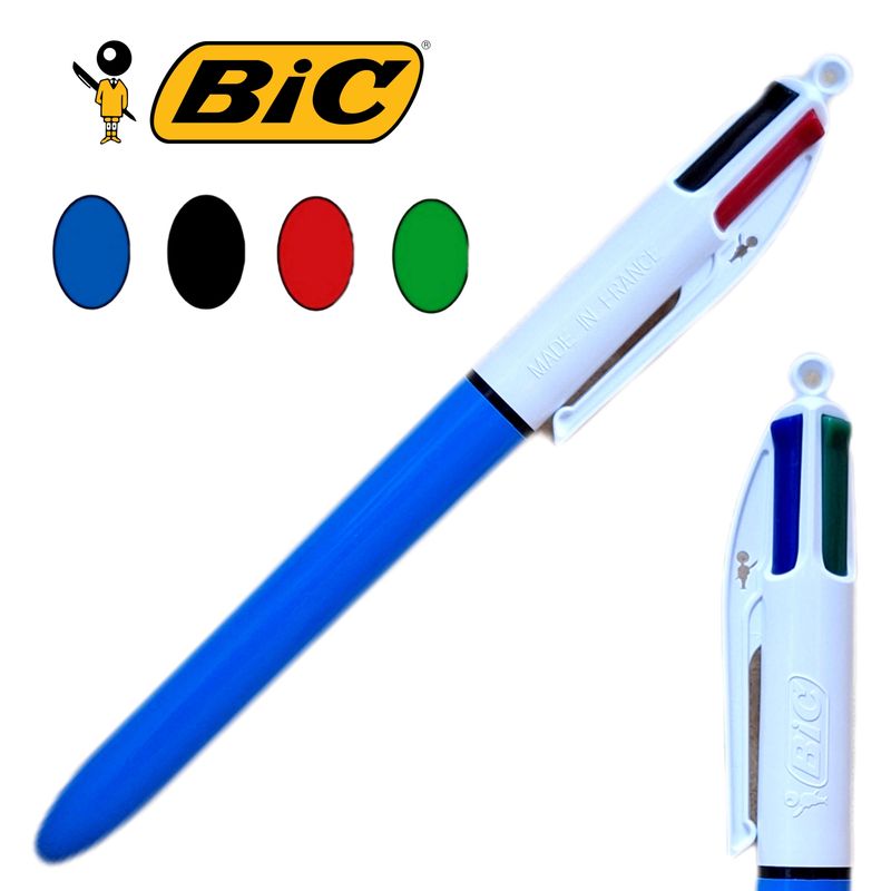 Bolígrafo Bic 4 Colores - Azul, Negro, Rojo, Verde