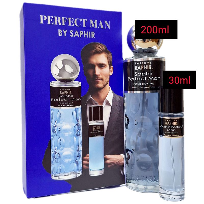Parfums Saphir - Perfect Man - Pour Homme - 200ml. + 30ml.