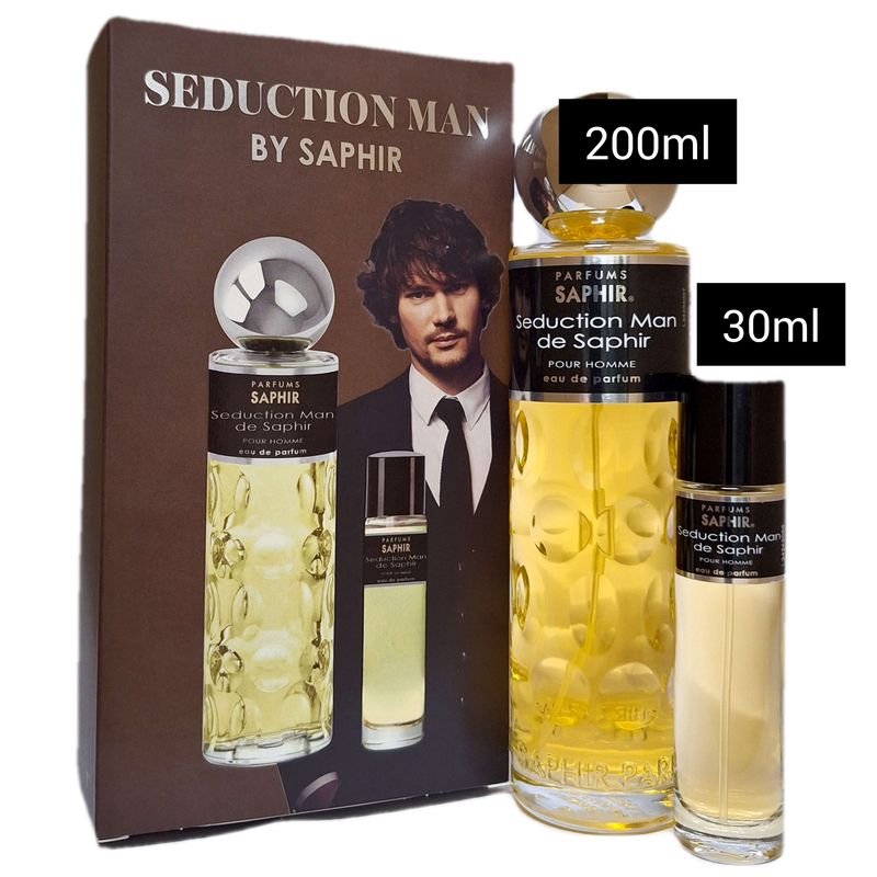 Parfums Saphir - Seduction Man - Pour Homme - 200ml. + 30ml.