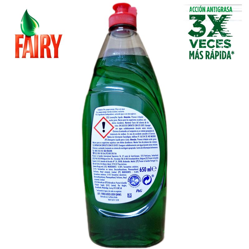 Lavavajillas Fairy Ultra Poder - Pack Ahorro 2x650ml.