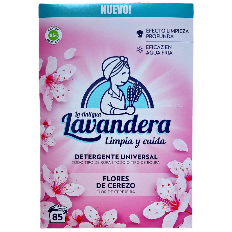 Detergente Universal en Polvo La Antigua Lavandera Flores de Cerezo - 85 Lavados