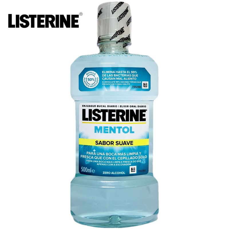 Enjuague Bucal Listerine Mentol Sabor Suave - 500ml.