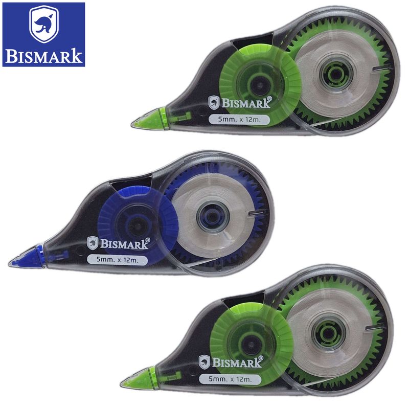 Cinta Correctora Bismark 5mm x 12metros Pack Ahorro 3unid.