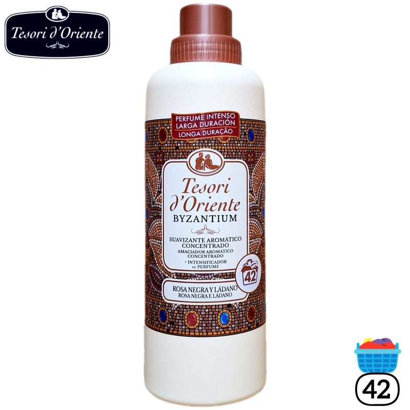 Tesori d'Oriente - Suavizante Aromático Concentrado Textil Byzantium - ROSA NEGRA Y LÁDANO - 42 Lavados.