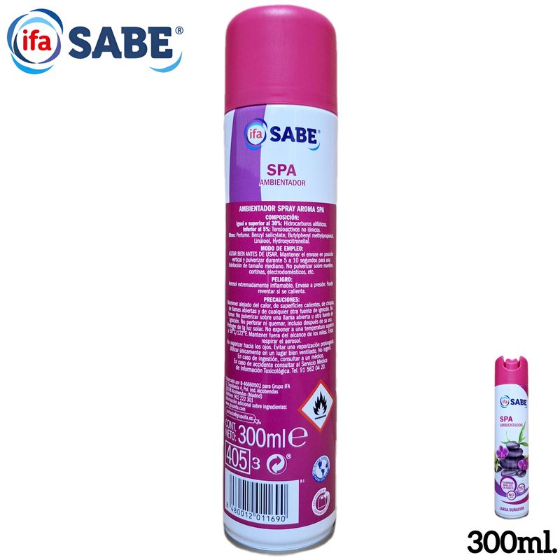 Ambientador Spa ifa SABE - Larga Duración - 300ml.