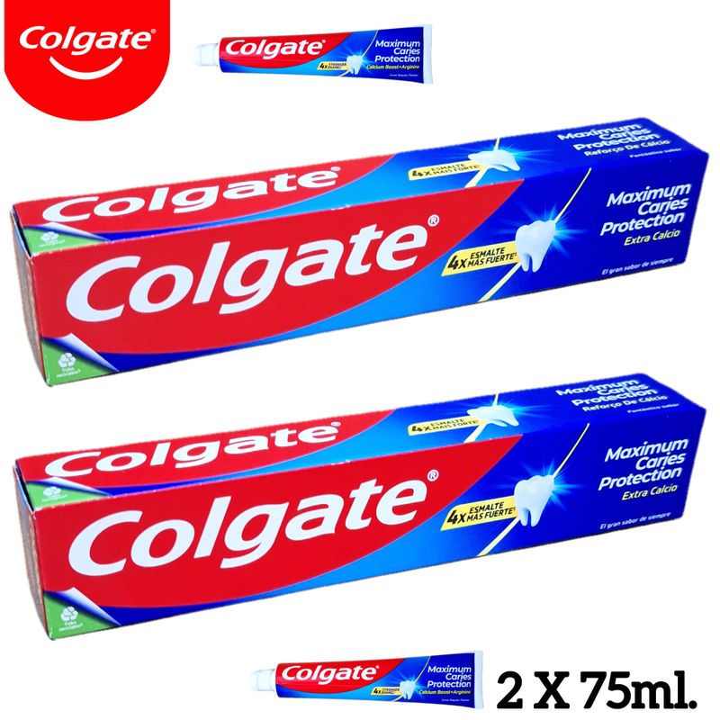 Pasta de dientes Colgate Protección Anticaries 2 Tubos x 75ml.