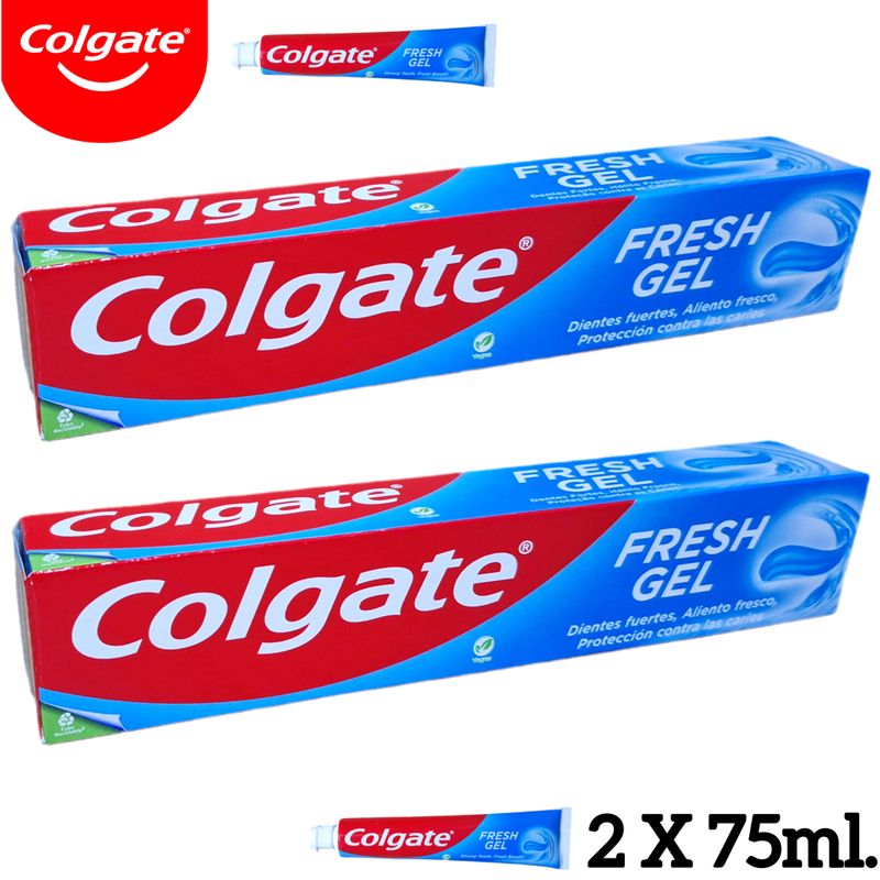 Pasta de dientes Colgate Fresh Gel 2 Tubos x 75ml.