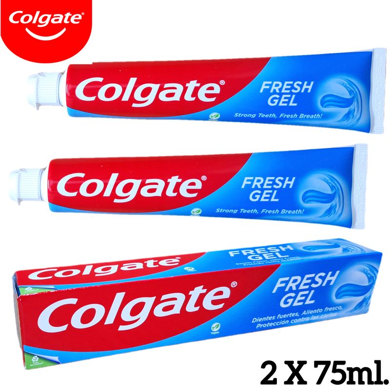 Pasta de dientes Colgate Fresh Gel 2 Tubos x 75ml.