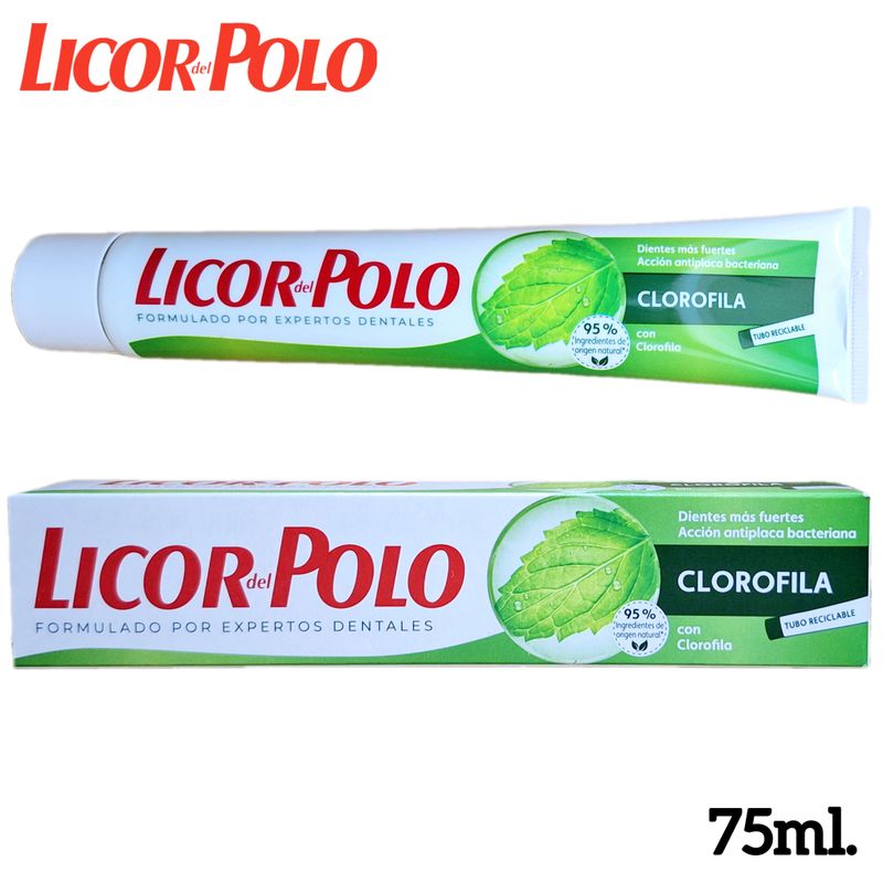 Pasta de dientes Licor del Polo Clorofila 75ml.