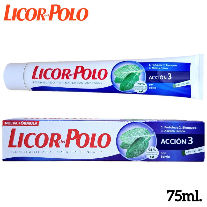 Pasta de dientes Licor del Polo 2 X 75ml.