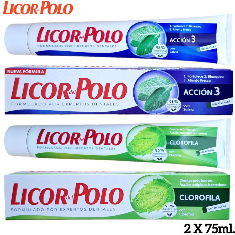 Pasta de dientes Licor del Polo 2 X 75ml.