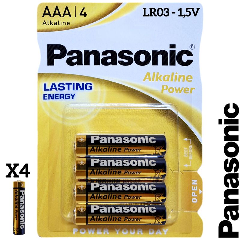 Pilas AAA - 4 unidades - Panasonic - LR03 - 1,5V
