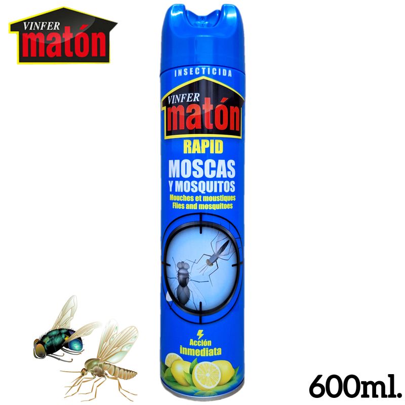 Vinfer Matón Rapid Insecticida para Moscas y Mosquitos- Acción Inmediata - 600ml.
