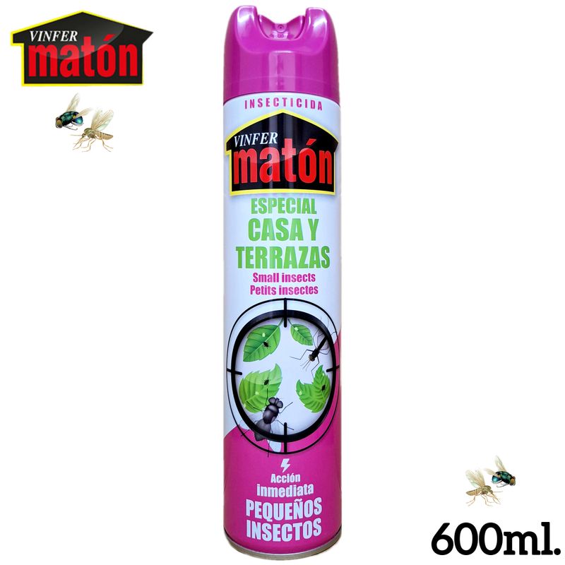 Vinfer Matón Insecticida Especial Casa y Terrazas Acción inmediata Pequeños Insectos - 600ml.