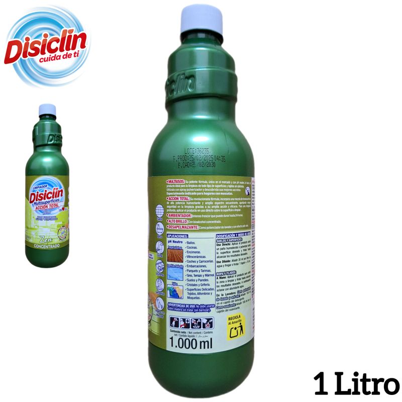 Limpiador Disiclin Multisuperficies - Acción Total - Zen - Concetrado 1 Litro.