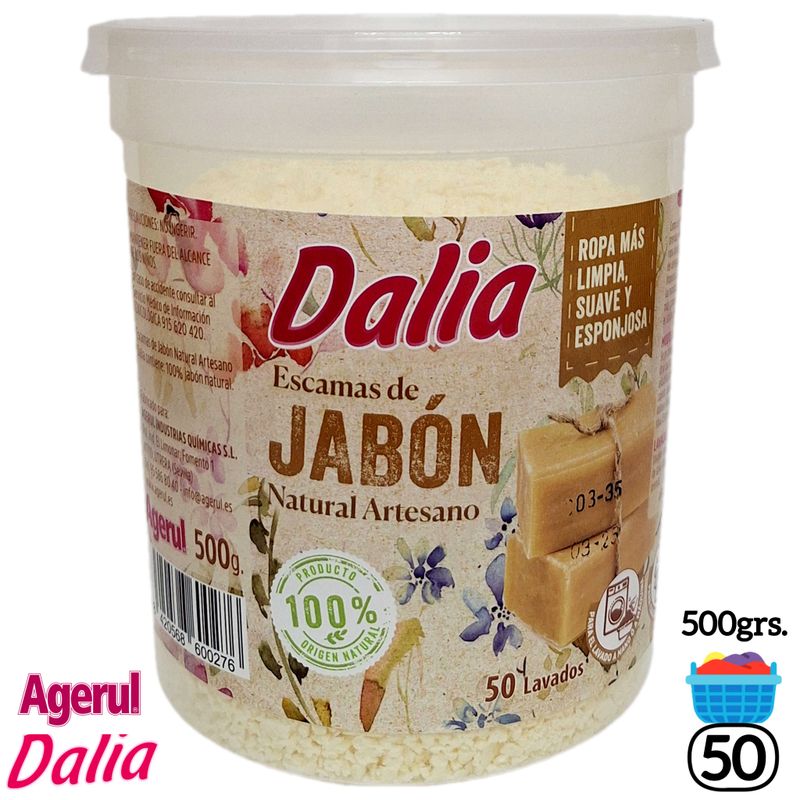 Escamas de Jabón Natural Artesano Dalia "Agerul" - 500g. - 50 Lavados