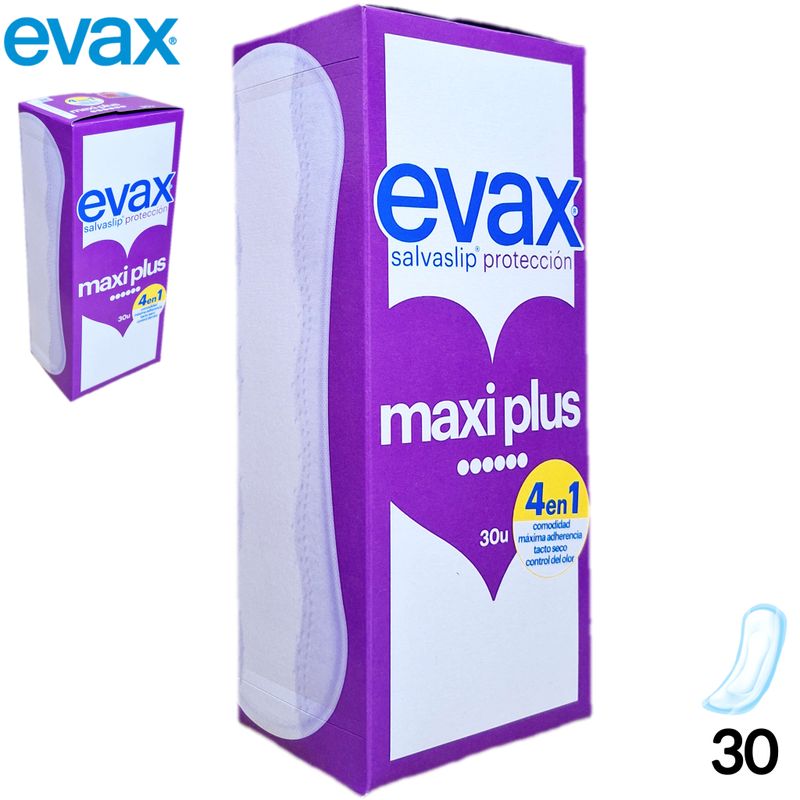 Protegeslips EVAX Salvaslip® Maxi Plus - 30 unidades.