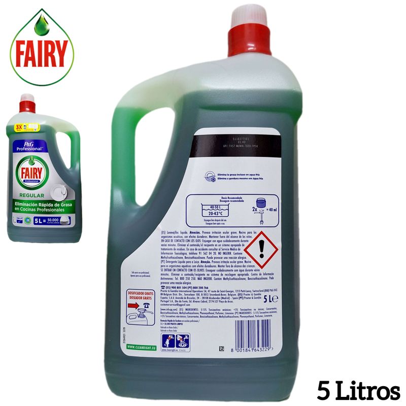 Lavavajillas Fairy Profesional Original Regular  - 5 litros