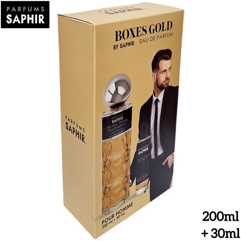 Parfums Saphir - Boxer Gold - Pour Homme - Eau de Parfum 200ml. + 30ml.