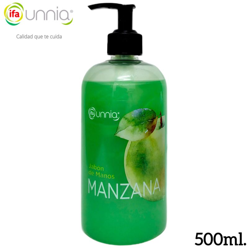 Jabón de Manos Líquido Manzana pH neutro Dosificador ifa unnia 500ml.