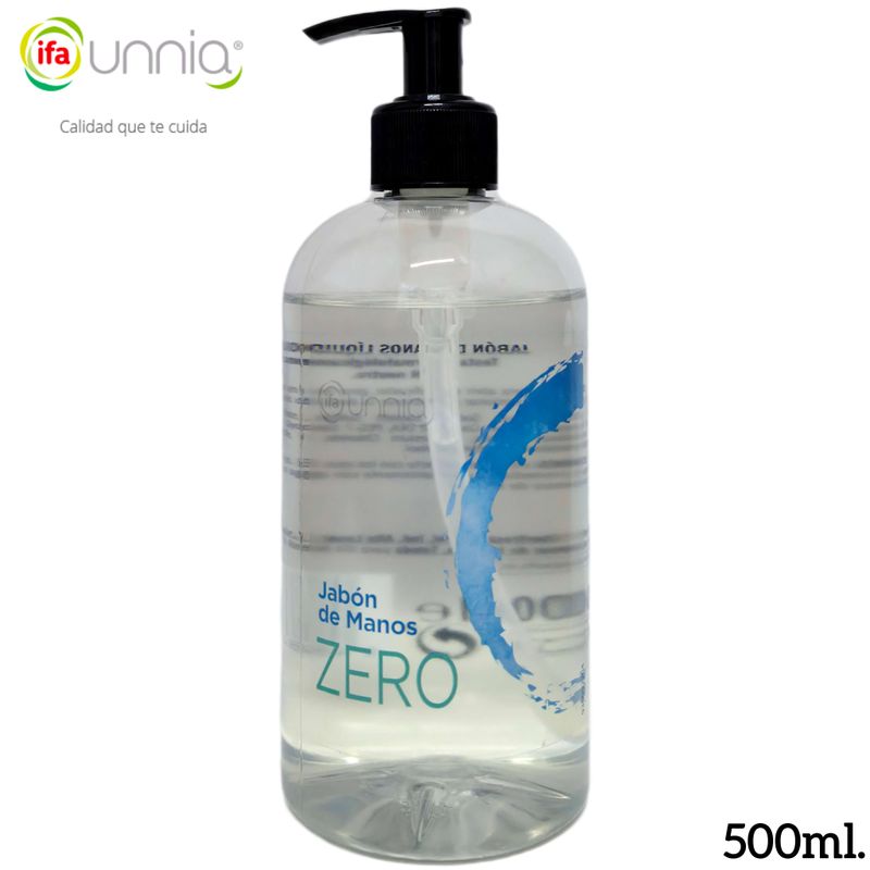 Jabón de Manos Líquido ZERO pH neutro Dosificador ifa unnia 500ml.