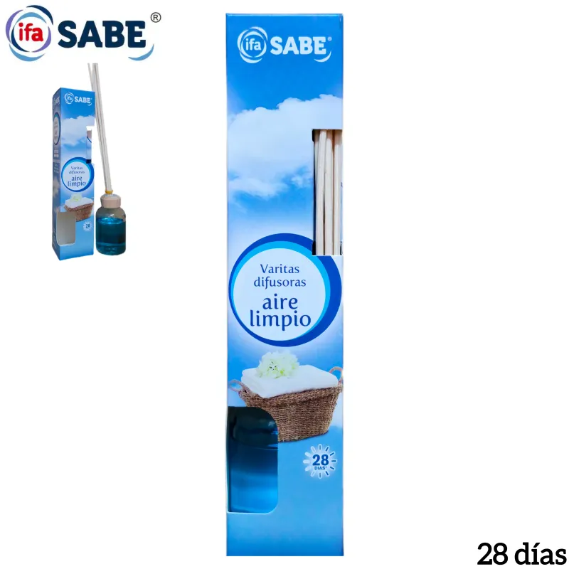 Mikado Ambientador Varitas Difusoras Aire Limpio IFA Sabe 40 ml