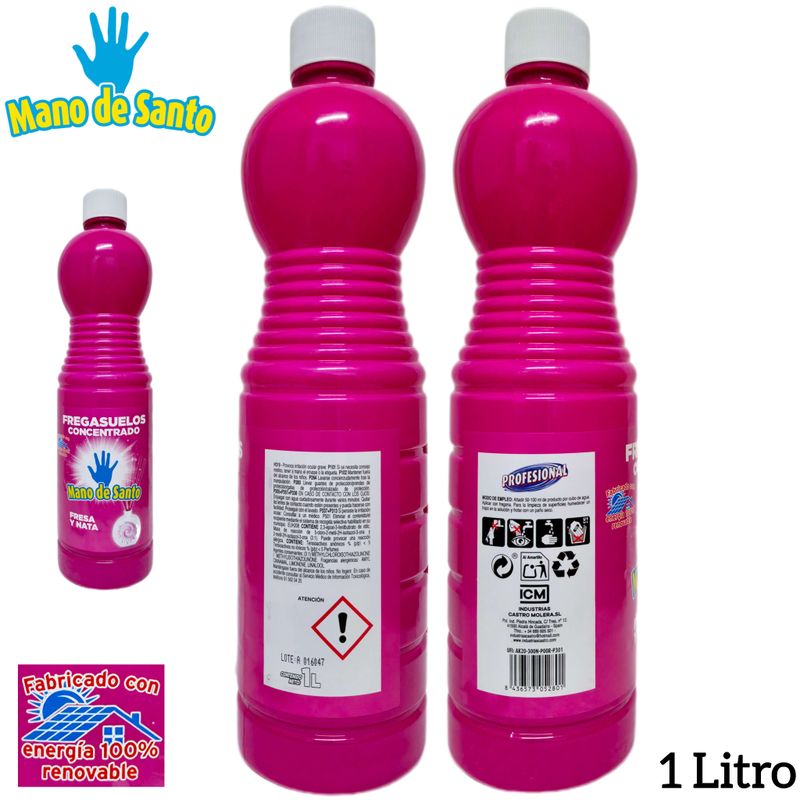 Fregasuelos Concentrado Mano de Santo - Fresa y Nata - 1 Litro
