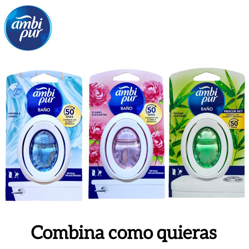 Ambipur Baño Ambientador - Hasta 50 Días - Sin Pilas.