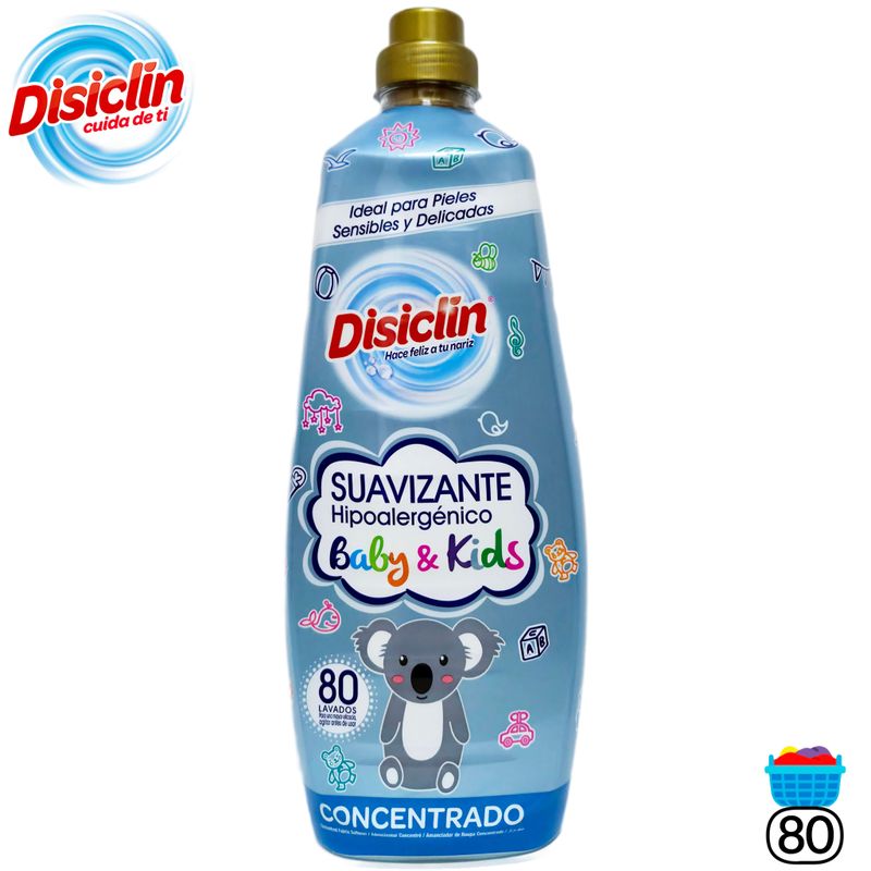 Suavizante Concentrado Disiclin Hipoalergénico Baby & Kids - Ideal para Pieles Sensibles y Delicadas 80 Lavados