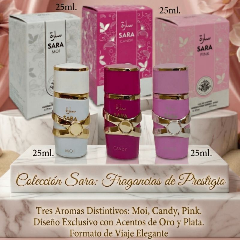Colección Sara Pink - Sara Candy - Sara Moi (3 perfumes de 25ml.)