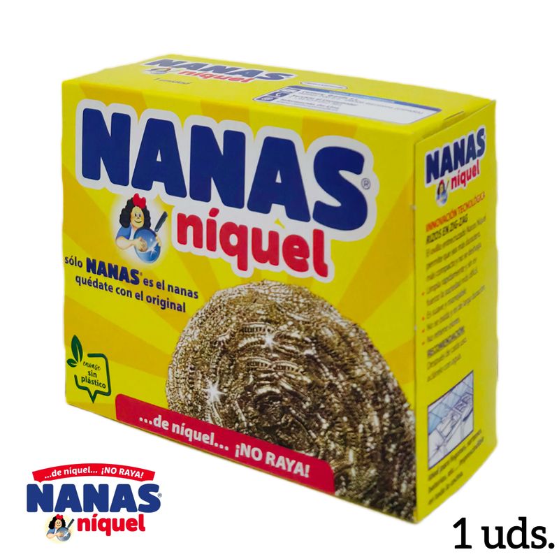 Nanas Níquel - Estropajo Acero inoxidable de alta calidad Rizos en Zig Zag más duradero - 1 unidad.