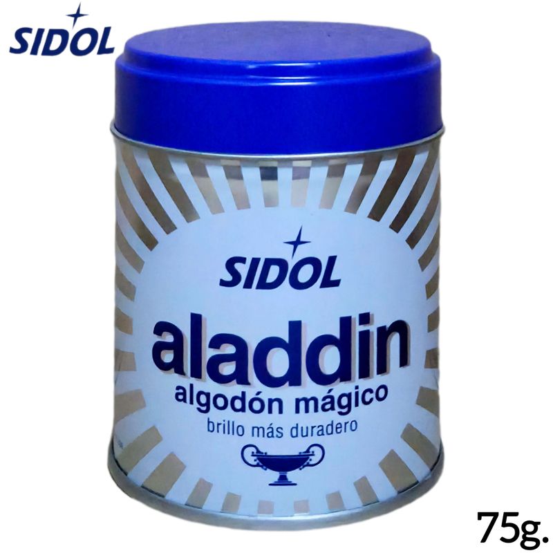 Sidol Aladdin Algodón Mágico – Limpiador y Abrillantador de Metales (Limpiar Plata, Cromados y Metales) - 75g.