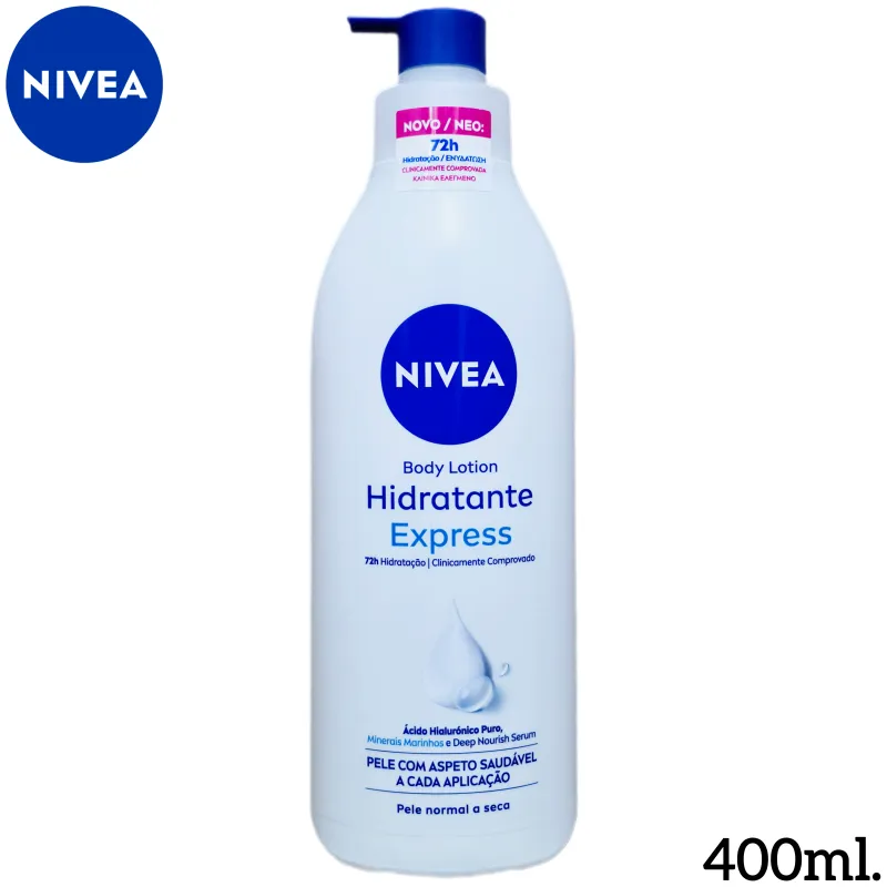 Nivea Body Lotion - Crema Hidratante Express 400ml - Ácido Hialurónico y Minerales Marinos