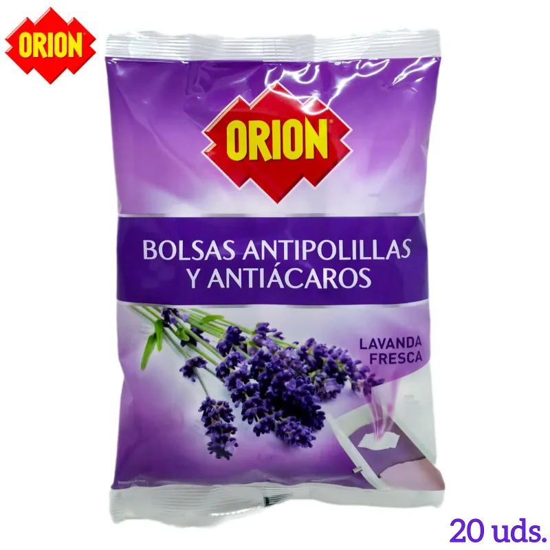 Bolsas Antipolillas y Antiácaros Orion Lavanda Fresca - Pack 20 uds - Armarios y Cajones