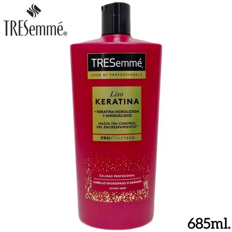 Champú TRESemmé Liso Keratina - Control Encrespamiento 72h con Aminoácidos - 685ml