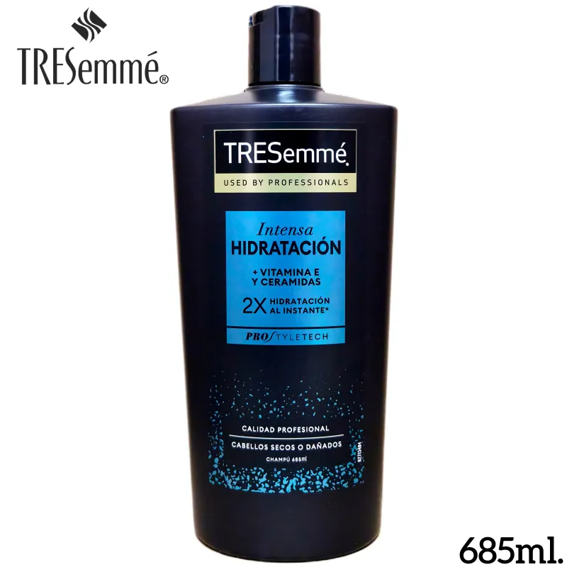 Champú TRESemmé Hidratación Intensa + Vitaminas E y Ceramidas - Cabellos Secos o Dañados - 685ml
