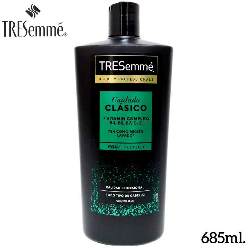 Champú TRESemmé Cuidado Clásico + Vitaminas Complex: B3 B5 B7 C E - Todo Tipo de Cabello - 685ml