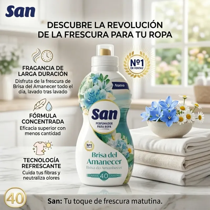 Perfumador para Ropa San Brisa del Amanecer 800ml (40 Lavados) - Nº1 en Ventas