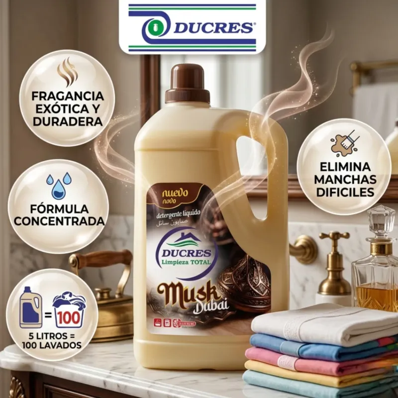Detergente Líquido para Ropa Ducres Musk Dubai 5L (100 Lavados)