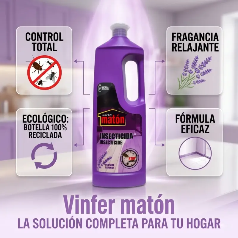 Insecticida Líquido para Insectos Rastreros Vinfer Matón Lavanda 1 Litro