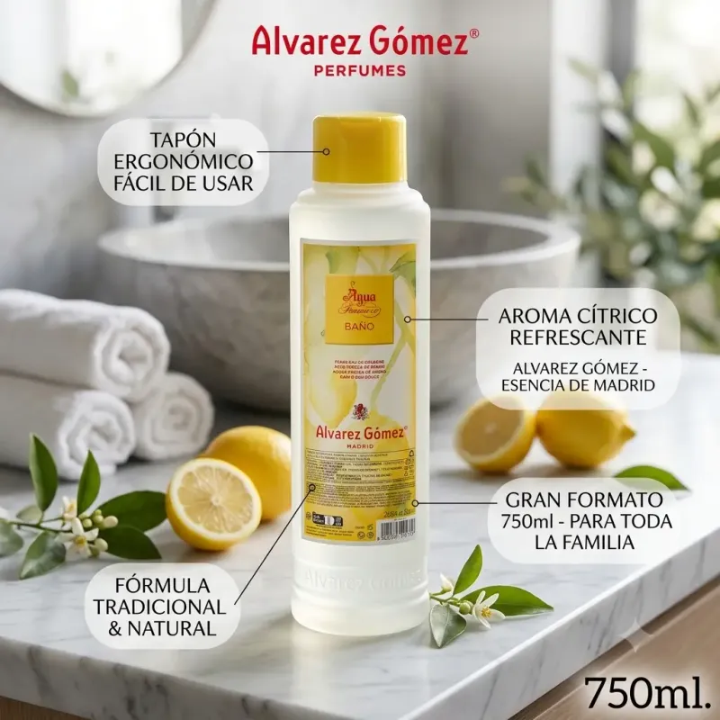 Colonia Cítrica Alvarez Gómez Agua Fresca de Baño 750ml