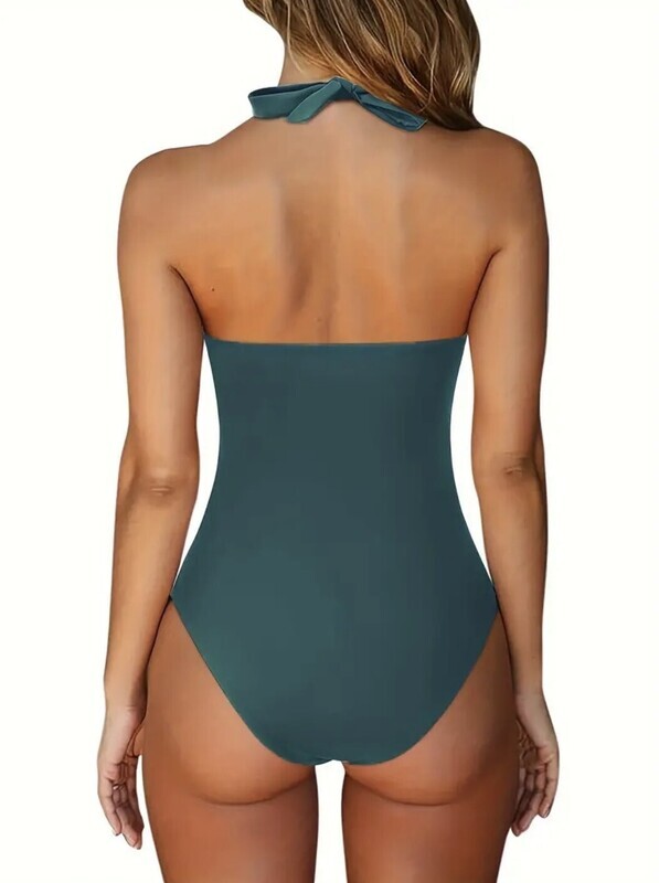 Samoa Halter neck Tummy Control Swimsuit  -Green
