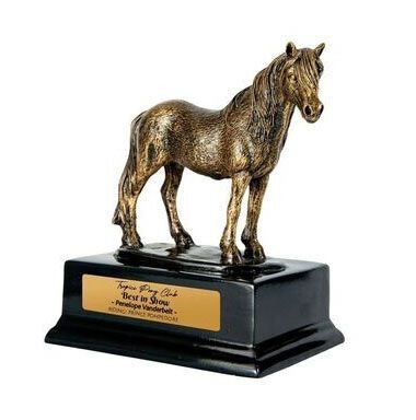 Antique Gold Pony on Base