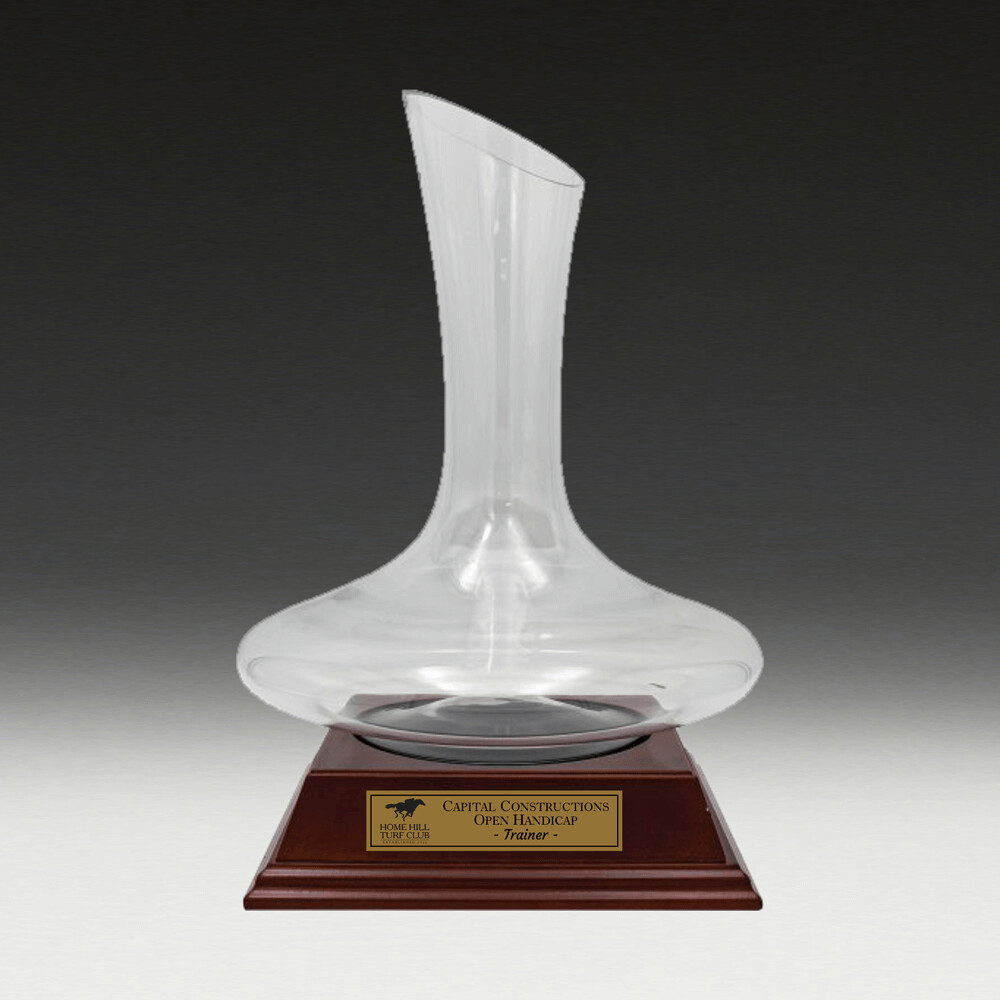Crystal Wine Decanter & Walnut Base